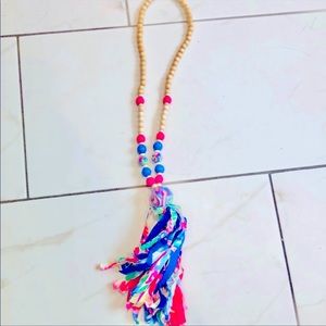 Handmade ONE OF A KIND Lilly Pulitzer Inspired Tassel Necklace